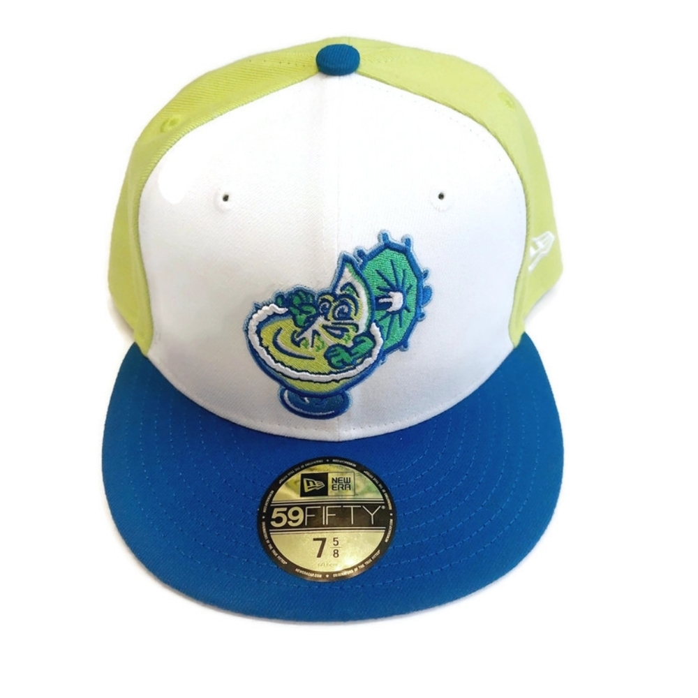 59Fifty Size 7 5/8 New Era El Paso Margaritas Fitted Hat Cap Blue White Lime